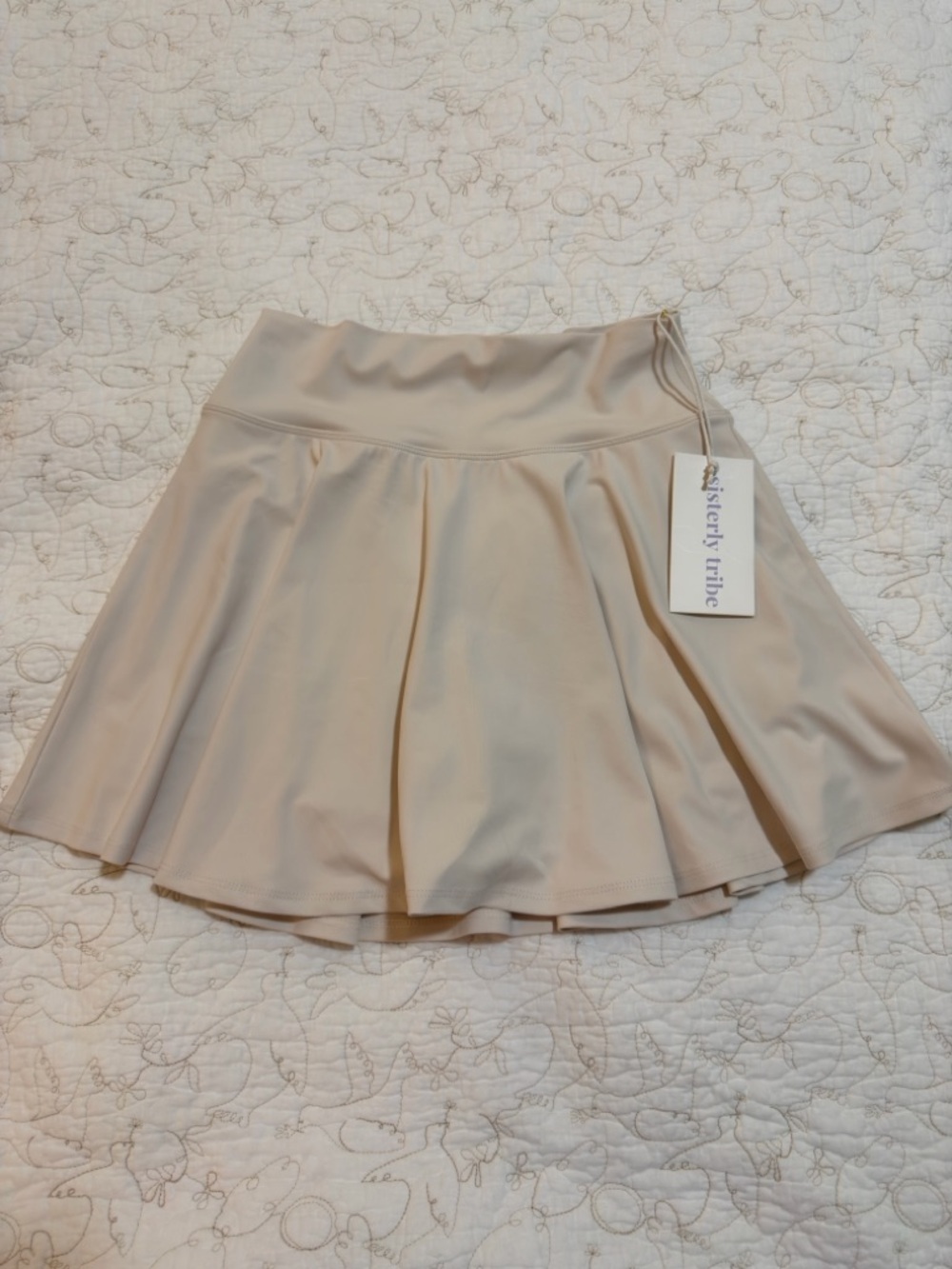 Women's Cream Flare Mini Skirt